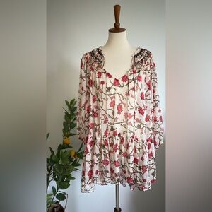 SOLD Free People Semi Sheer Tunic Blouse Small